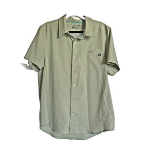 Avid Men's Fishing Shirt Short Sleeve Vented Button Up Sage Green Size Large L